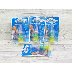 Vintage Lot Of 4 Baby King Latex Nipples 3 In Pack Colored Colorful Vtg